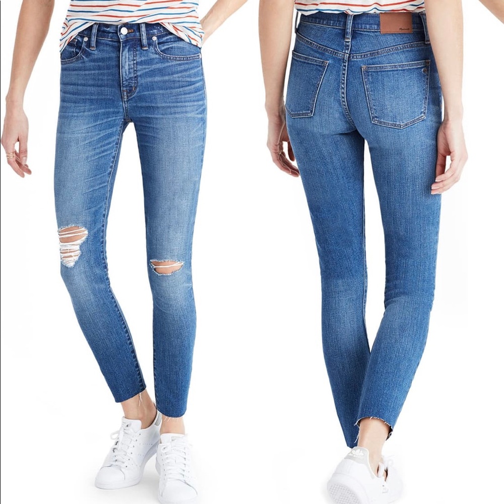 Madewell 9inch High Rise Distressed Skinny Crop